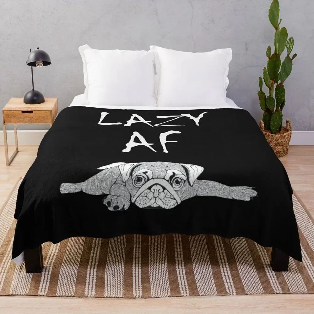 

Lazy AF Pug Throw Blanket