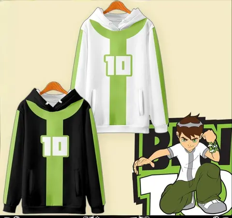 Anime Ben10 Alien Force Cosplay Hoodie Kadın Erkek Harajuku Kazak Streetwear Hip Hop Kazak Kapşonlu Ceket Erkek Eşofman
