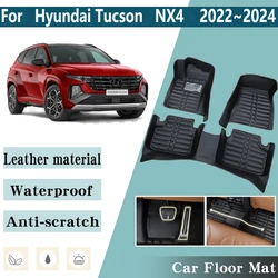 LHD Car Floor Mats for Hyundai Tucson NX4 N Line LWB 2022 2023 2024 Auto Foot Inner Liner Carpet Pads Custom Rug Car Accessories