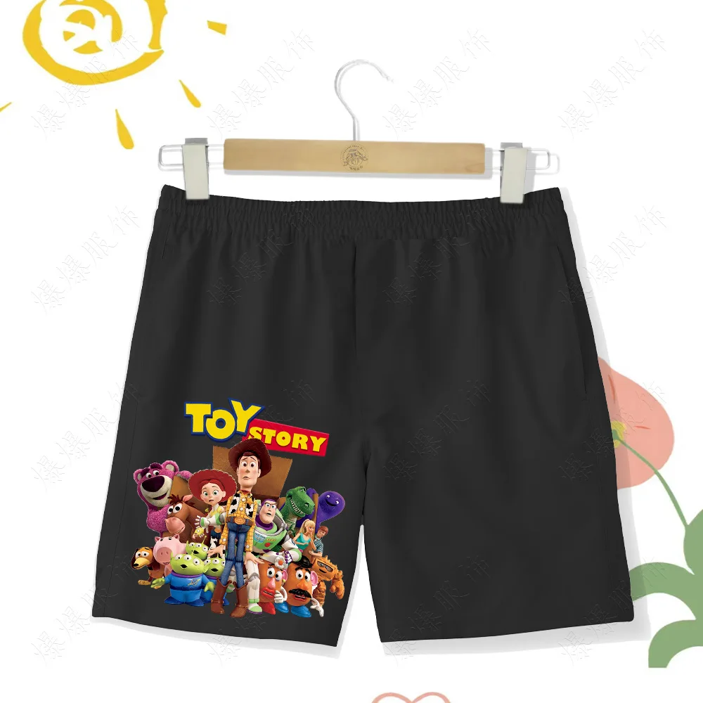 Children\'s Multicolor Printed Toy Story Leisure Boys Beach Shorts Cool and Breathable Kid Swimming Pants 2-14Y Quick Drying