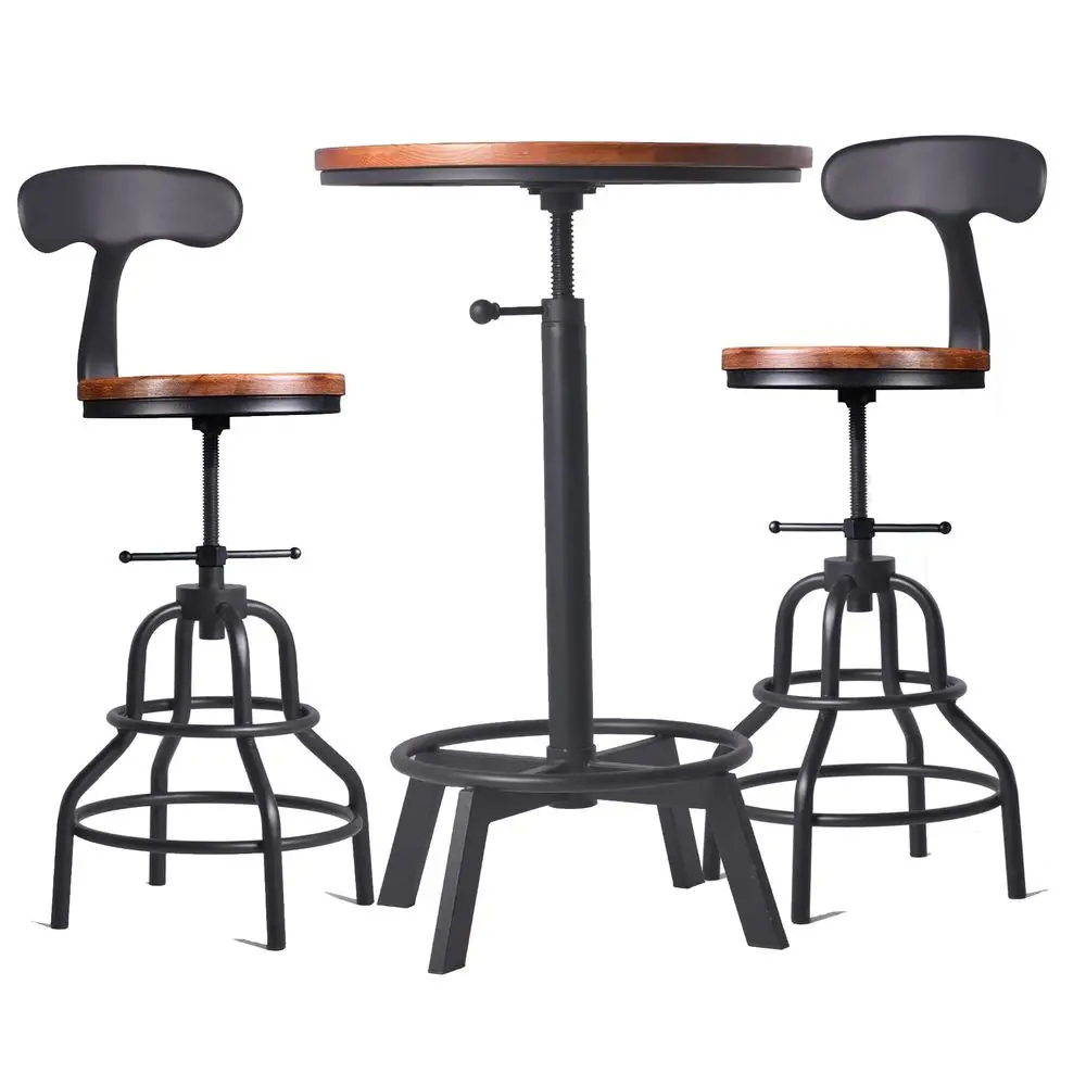 

Round Table amp Chair Sets for Pub Kitchen Dining Living Party Bistro Breakfast, 1 Dining Table 3035.4, 2 Counter Stools 2027,