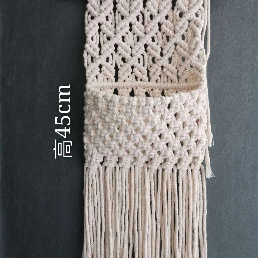 Woven wall-mounted tapestry flower basket DIY tapestry Nordic style decoration wall-mounted living room handmade ethnic style ha