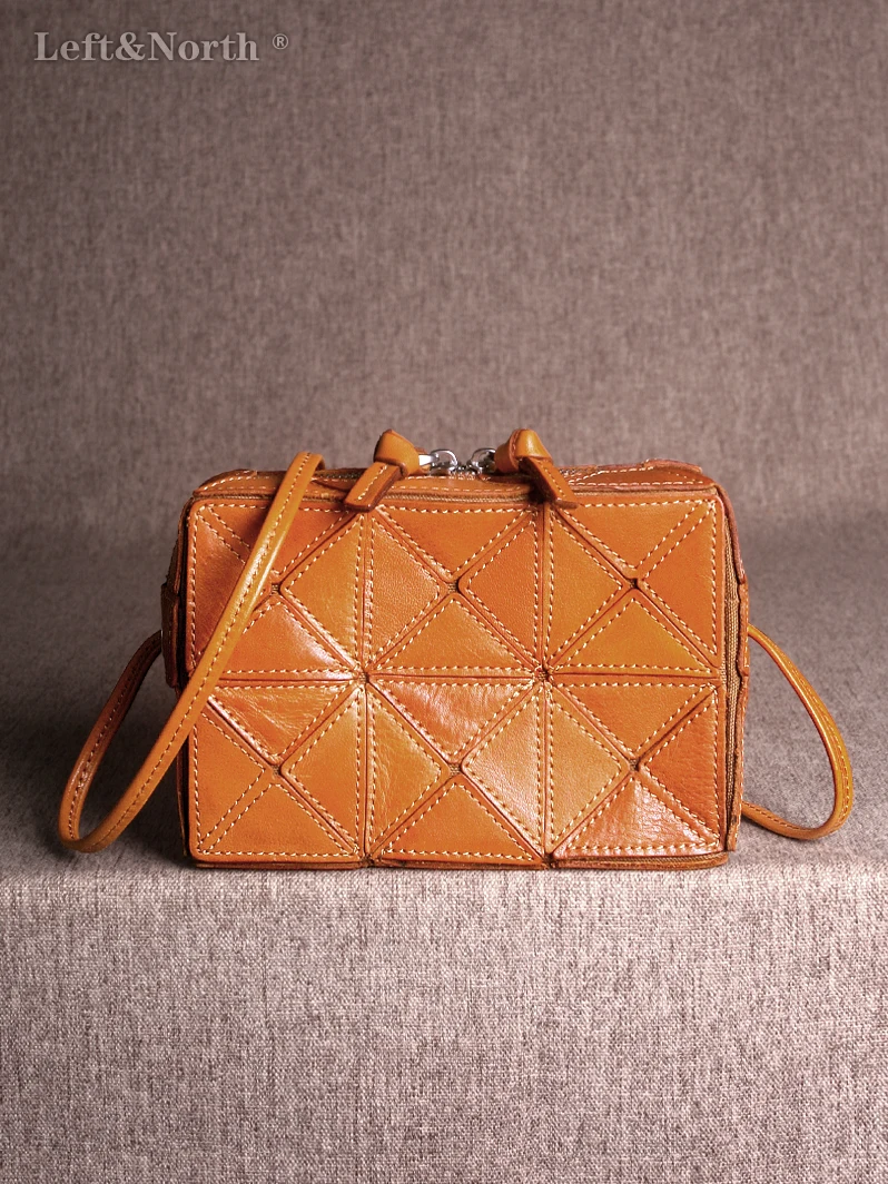 Левая и сеновая женская прямоугольная сумка, 2025 г., натуральная кожа, 100% натуральная воловья кожа, сумка для мобильного телефона, маленькая сумка через плечо, оригинальный бренд