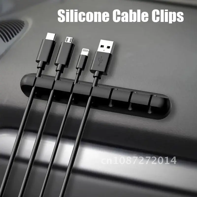 

Silicone Cable Organizer USB Cable Winder Desktop Tidy Management Clips Cable Holder for Mouse Headphone Wire Organizer