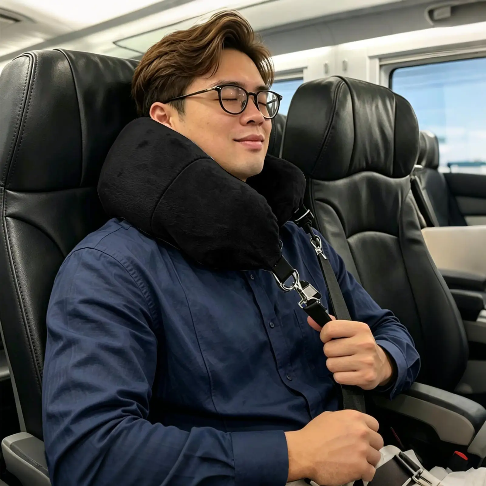 Packable Neck Pillow Fillable Comfort Headrest With Clothes Storage Neck Pillow With Storage For Women Men Airplane Flying