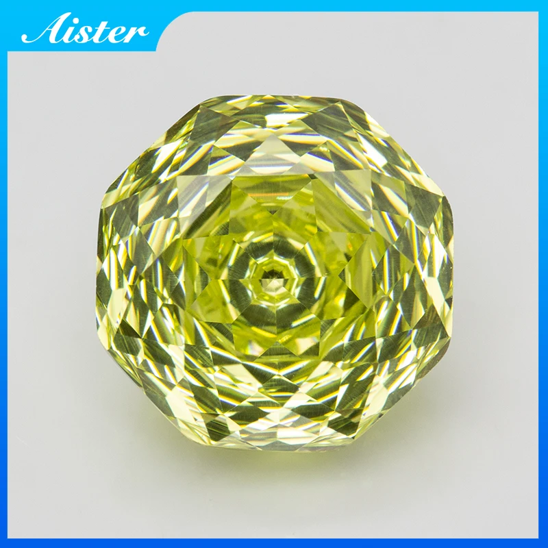 New 5A Apple Green Millennium Octagon Rose Cut Cubic Zirconia Loose Gemstones for Jewerly Making