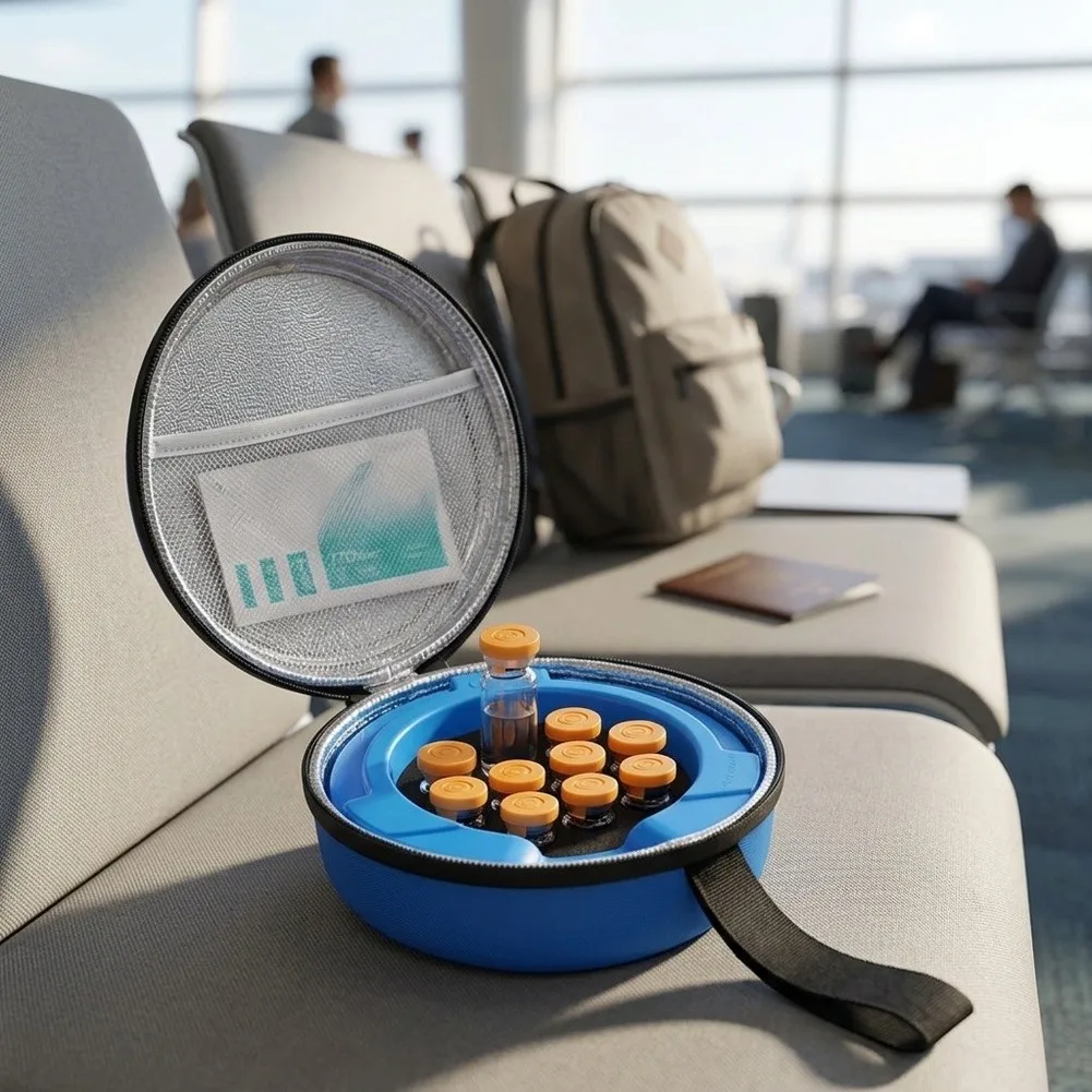 10-Slot For Insulin Vial Cooler Carrying Case Portable Insulated Cooling Storage Bag For Travel For Insulin Vial Organizer