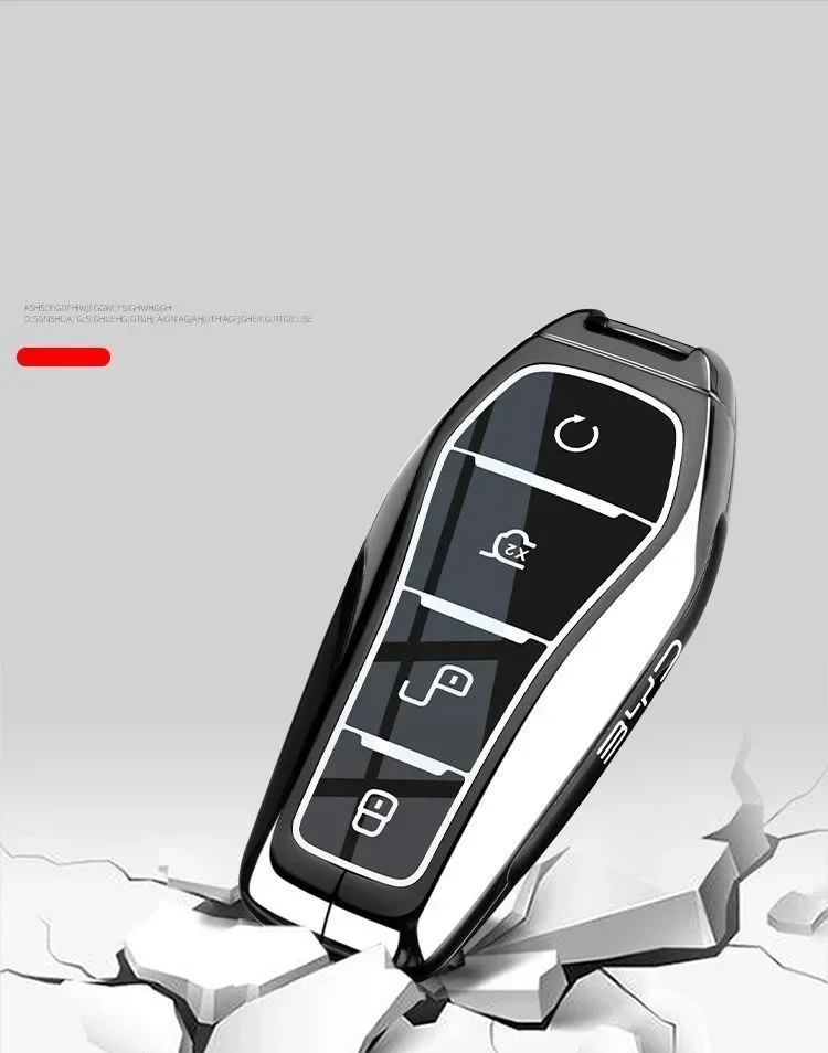 Zinklegierungs-Auto-Fernschlüsseletui für BYD SEAL Atto 3 Han EV Dolphin Lied Tang Dm Qin PLUS Song Pro MAX Yuan Zubehör – Detail 4