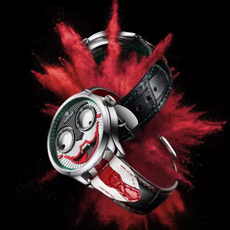 Imagem -05 - Coringa Russo Masculino Relógio de Pulso de Quartzo Impermeável Luxo Marca Famosa Pulseira de Couro Moda Relógio Negócio Venda Quente 2023