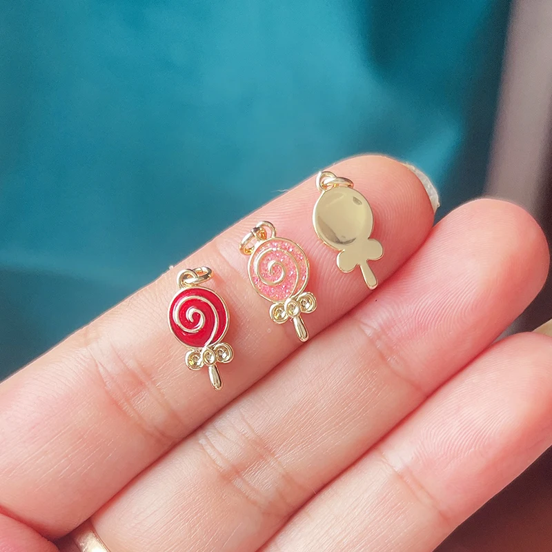 Trendiger Croissant-Brot-Kuchen-Essen-Charm-Anhänger, echte 18 Karat vergoldete Halskette, Armband, Herstellung von Schmuckzubehör, tägliches Zubehör S14 – Detail 6