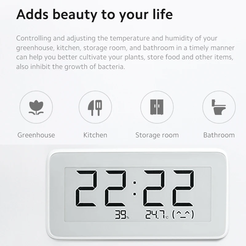 Xiaomi temperatuur- en vochtigheidsmonitor Klok BT4.0 Draadloze binnen-buitenhygrometer Thermometer Vochtigheidsmeting ook