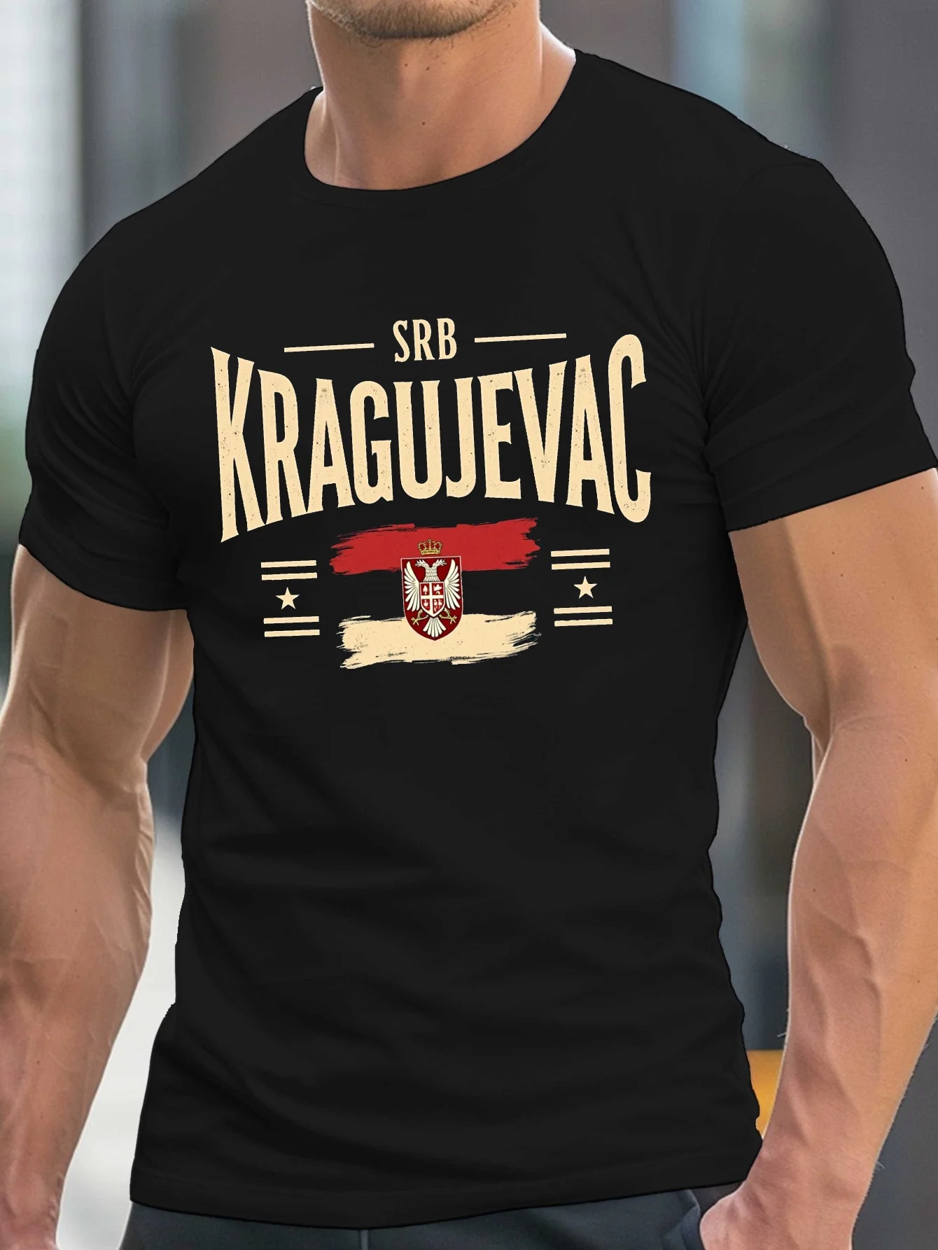 

Serbian Kragujevac Flag Pride T-Shirt 100% Cotton O-Neck Short Sleeve Summer Casual Mens T-shirt Streetwear