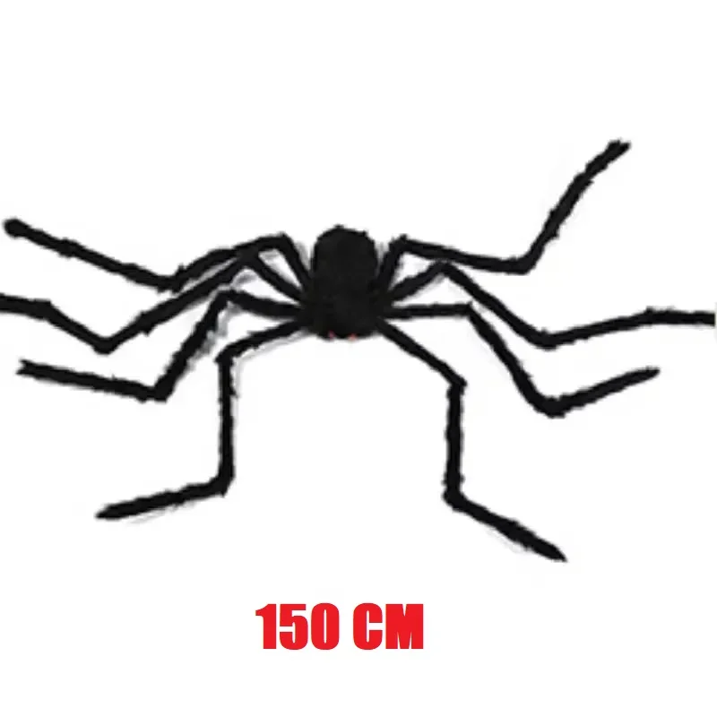 Halloween große Plüschspinne Horror Halloween Dekoration Party Requisite Outdoor Riesenspinne Dekor 30–200 cm Kammer Streich schwarze Spinne