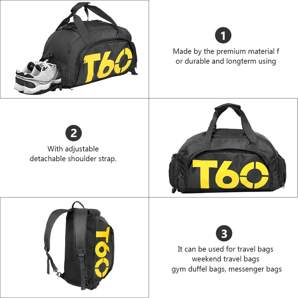 1 قطعة حقيبة رياضية للجيم مقاوم للماء المحمولة اليوغا التدريب القماش الخشن للرجال النساء السفر اللياقة البدنية رحلة عطلة نهاية الأسبوع كتف خفيف الوزن #4