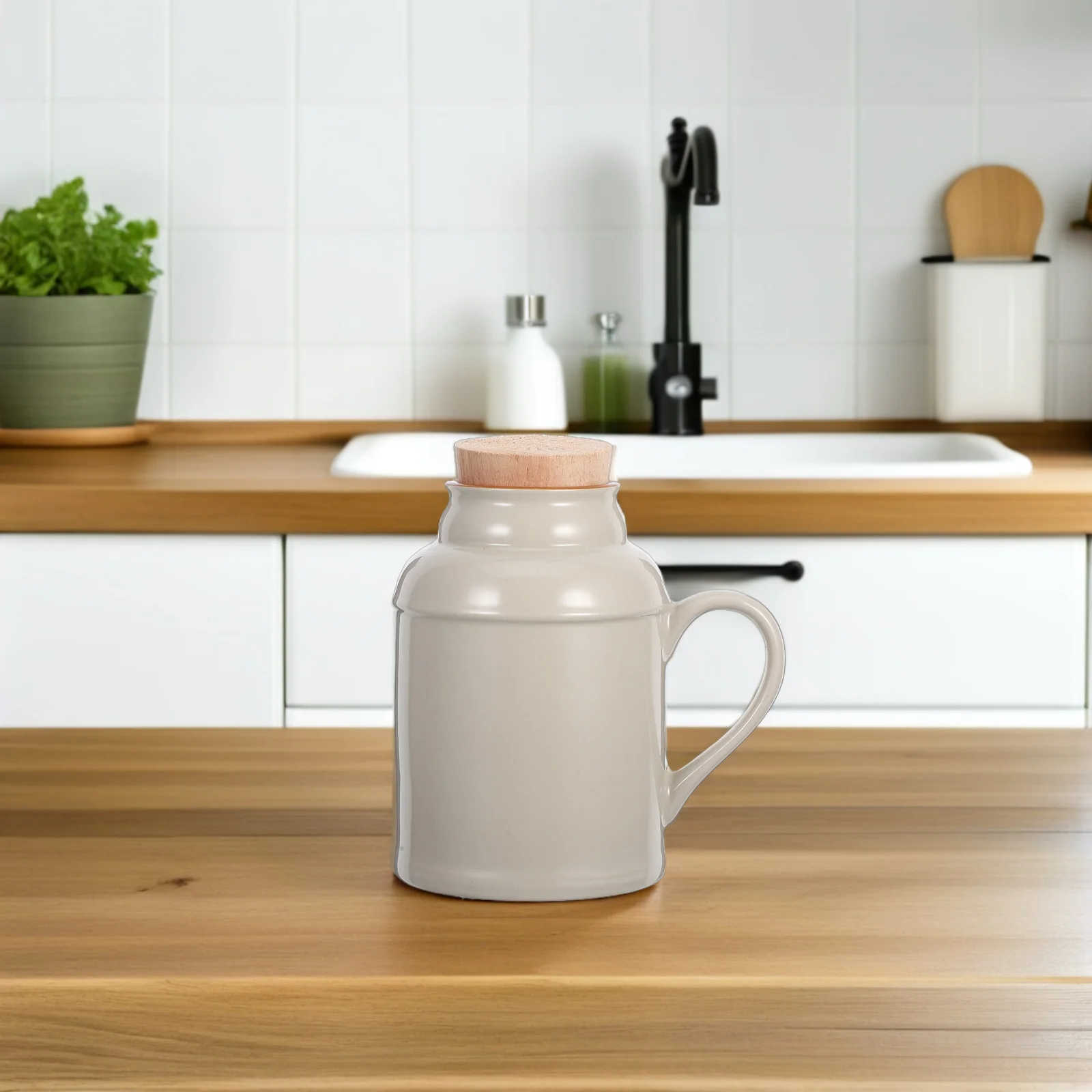 

1Set Vintage Style Ceramic Water Kettle Set Lid Retro Kitchen Tea Pot Decorative Boiled Water Container Multi-Use