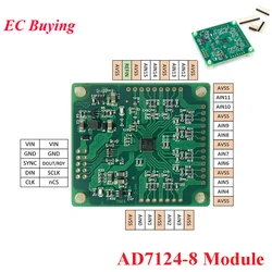 AD7124 AD7124-8 Multi Channel ADC Data Acquisition Module Wide Voltage DC2.7-6V RS232 Serial Port Data Acquisition Board