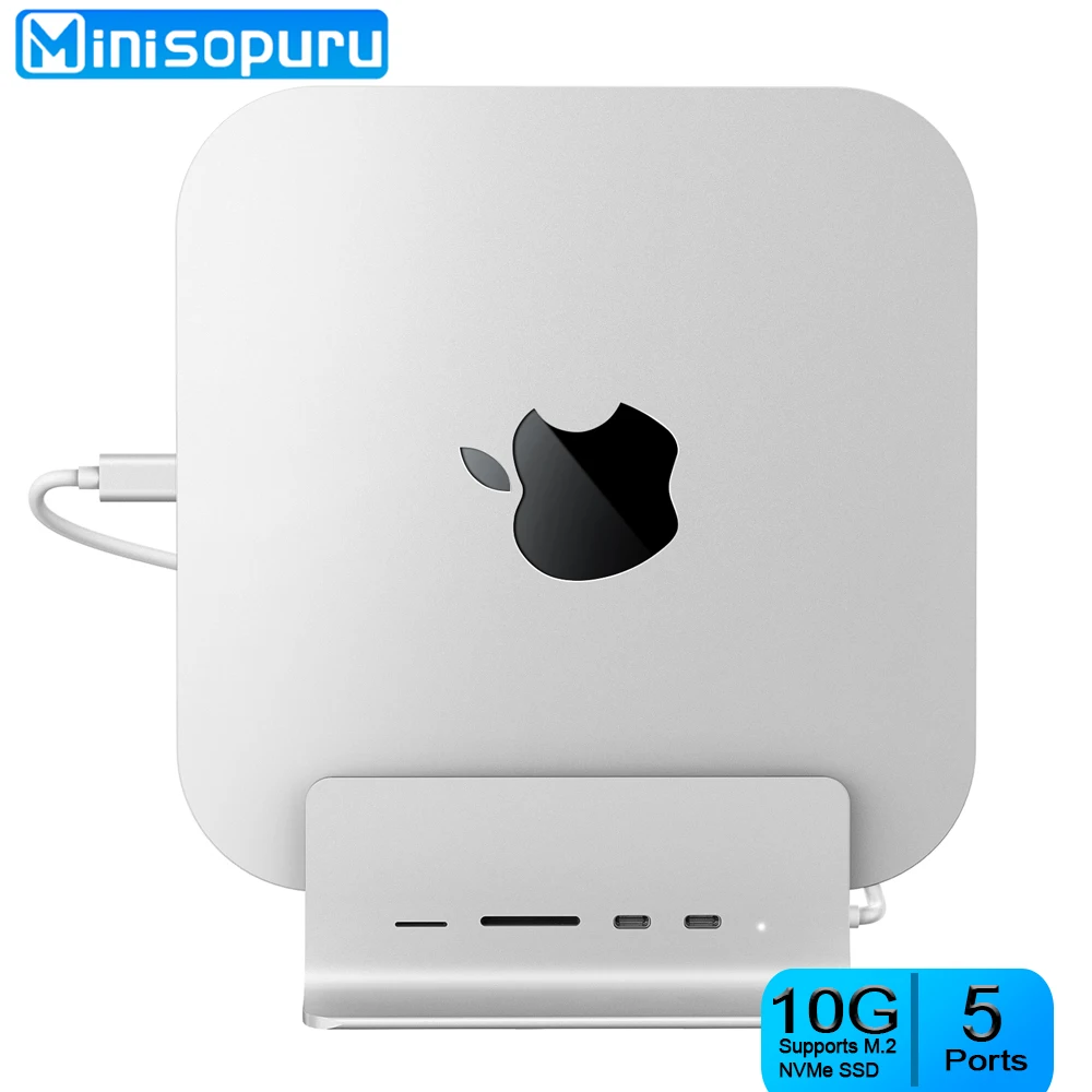 Minisopuru Usb C Hub 5 In 1 Usb Type-C To 2X Usb 3.2 10Gbps Tf&Sd Port Support M.2 Nvme/Sata Ssd
