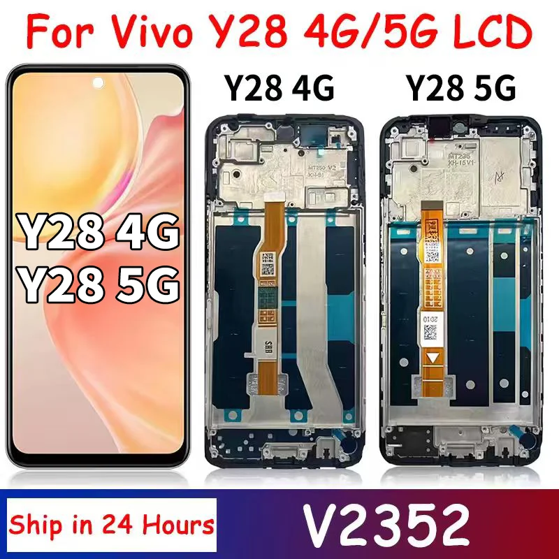Wysokiej jakości wyświetlacz LCD z panelem dotykowym i digitizerem do Vivo Y28 5G, części zamienne do naprawy wyświetlacza Vivo Y28 4G V2352