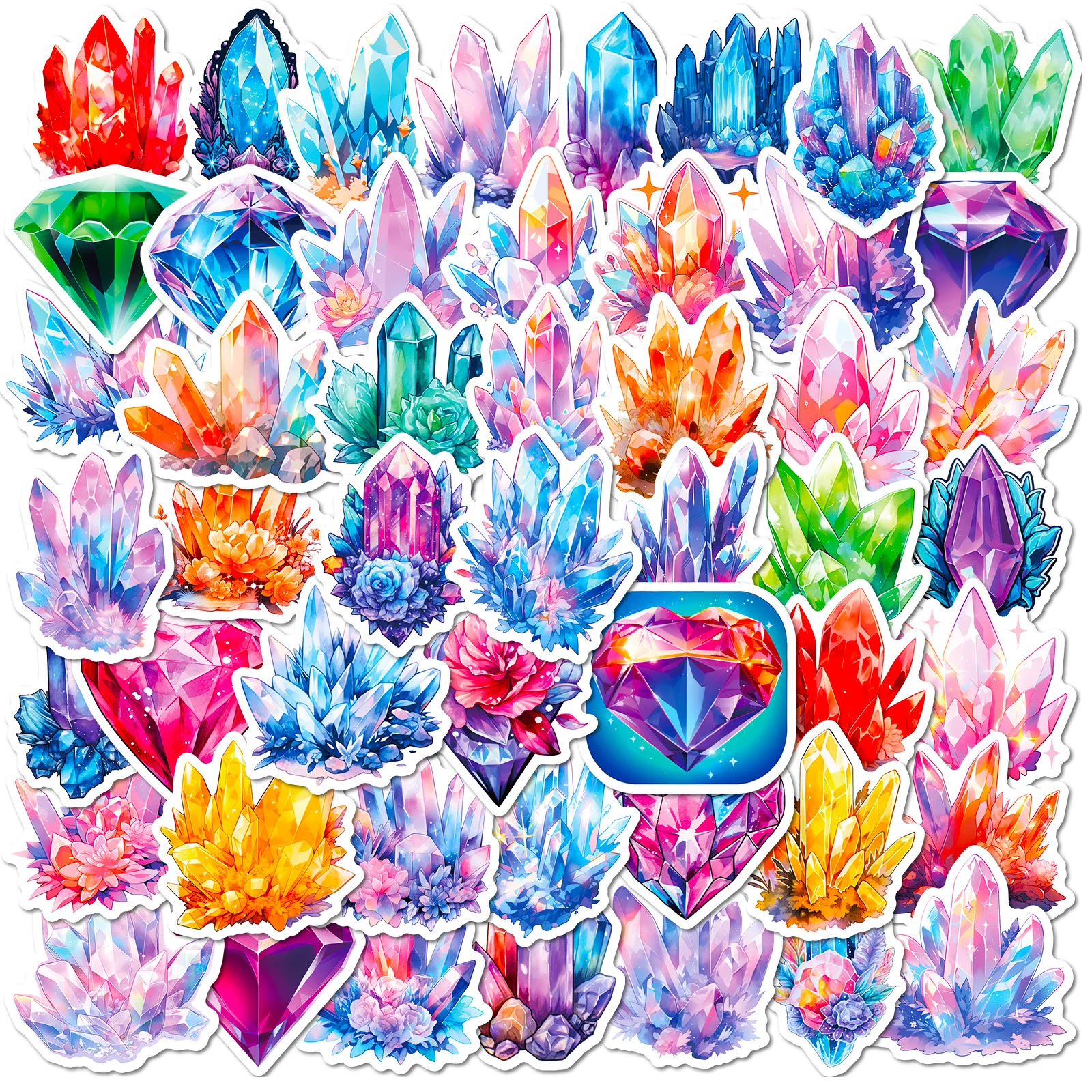 50pcs New Product Dreamy Love Color Crystal Diamond Gemstone Children\'s Waterproof Sticker