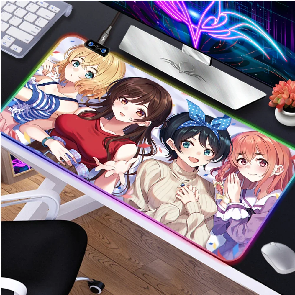 

Anime Rent A Girlfriend Kanojo Okarishimasu Mizuhara Chizuru Mouse Pad Laptop RGB Mice Mat Desk Keyboard Mat Anti-Slip Playmat