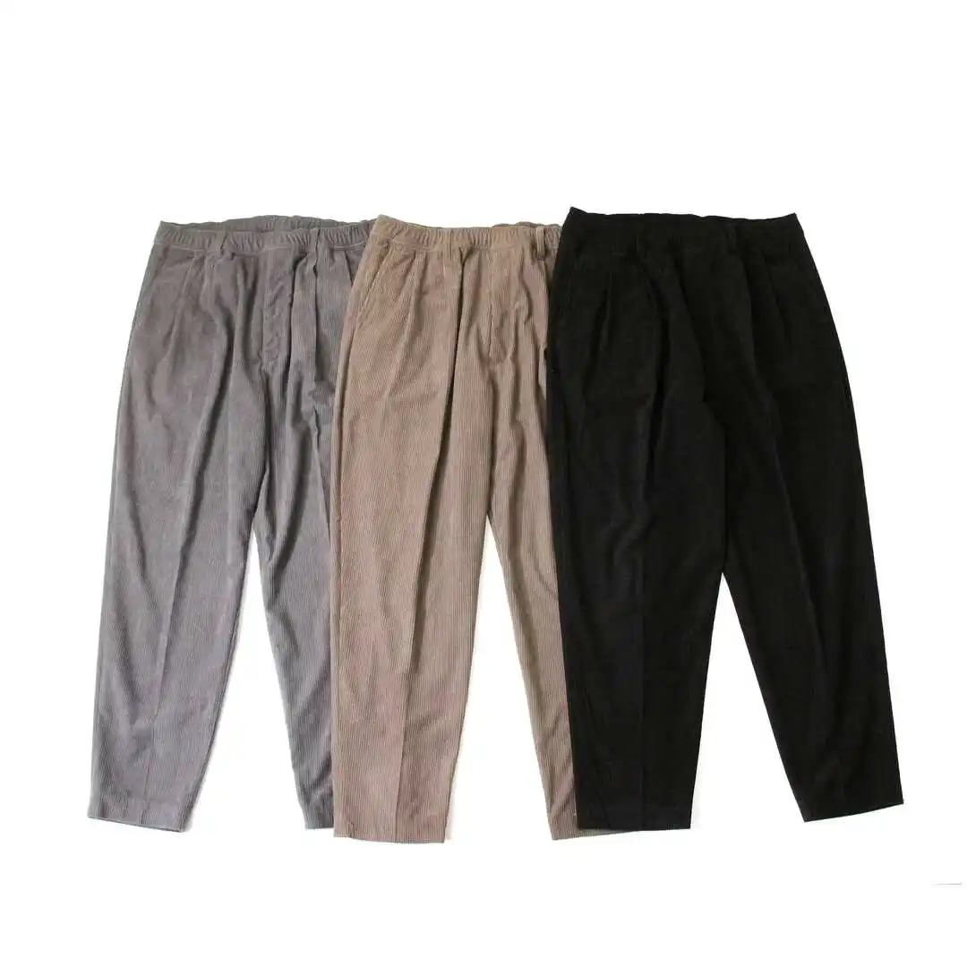 

Trendy Japanese Sle 24AW NH Wide Tapered Easy Retro Corduroy Double Pleat Autumn Winter Cone aped Long Pants