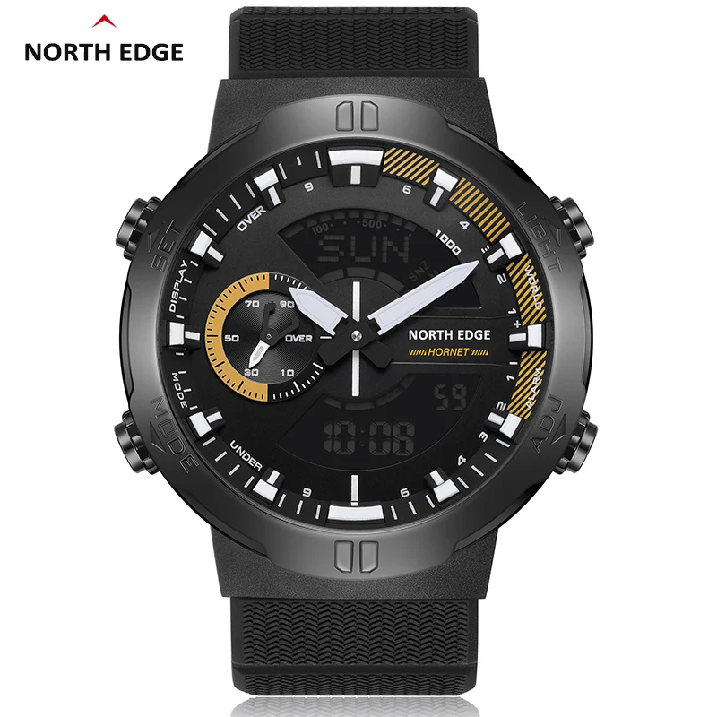 

NORTH EDGE Auto Light Switch Waterproof 50M Digital Clock Hand World Time Sport Luxury Watches for Men HORNET Reloj Hombre