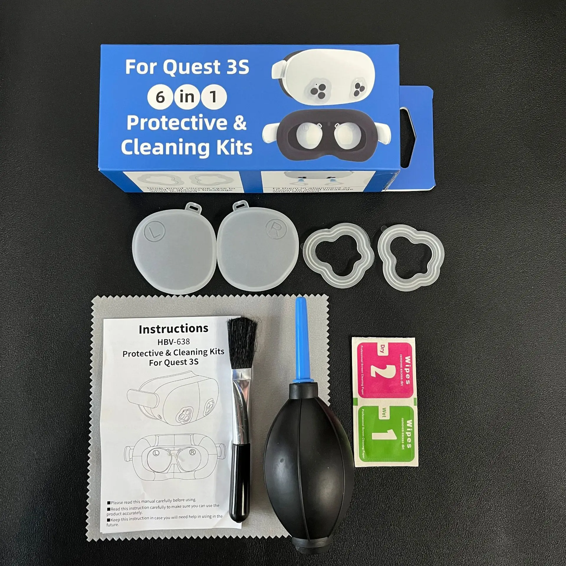 لـ Meta Quest 3S VR طقم تنظيف سماعات الرأس المضادة للخدش عدسة بصرية تنظيف القلم غطاء حماية لعدسة السيليكون