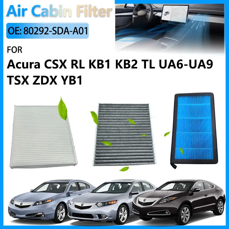 

Car Air Conditioning Cabin Filter For Acura TSX CU2 CL9 ZDX YB1 For Acura CSX RL KB1 KB2 TL UA6-UA9 80219-SHJ-A01 80292-SDA-407