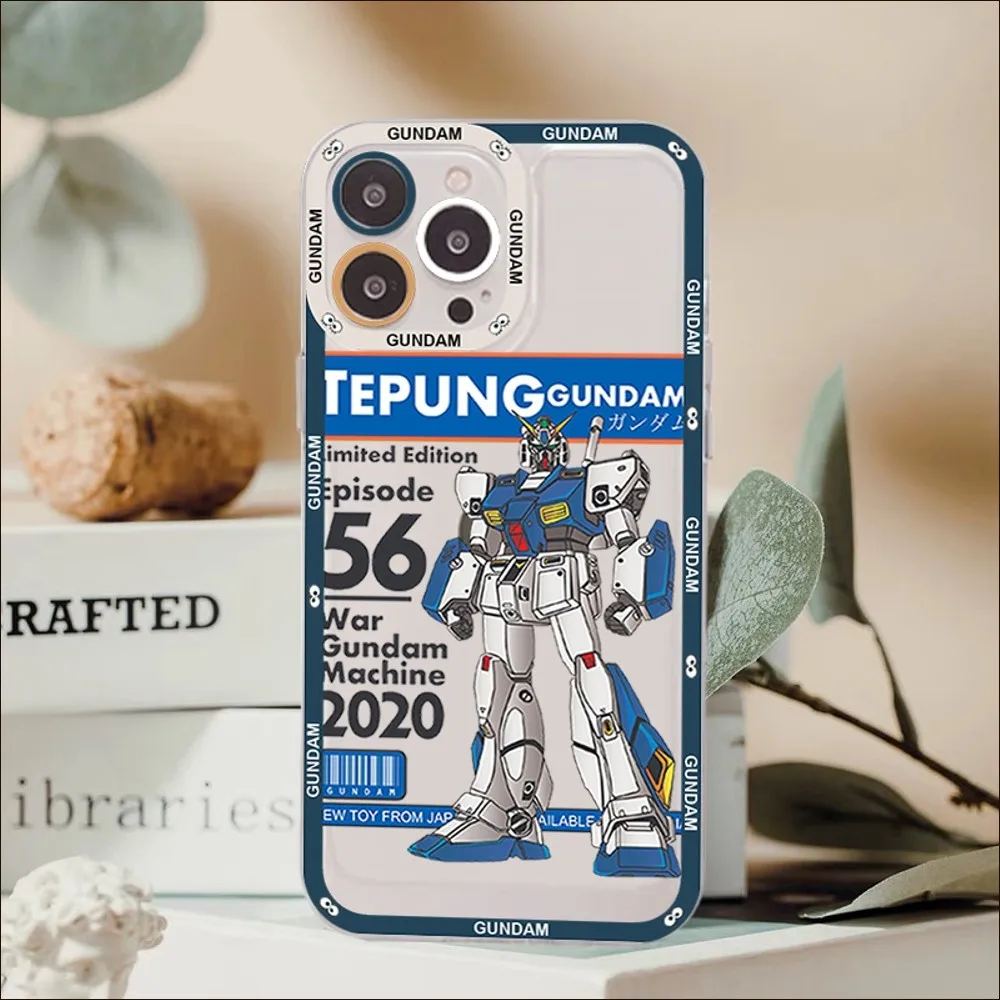 GUNDAM Robot Phone Case For IPhone 11 12 13 14 Mini Pro Max XR X XS TPU Clear Case For 8 7 6 Plus SE 2020