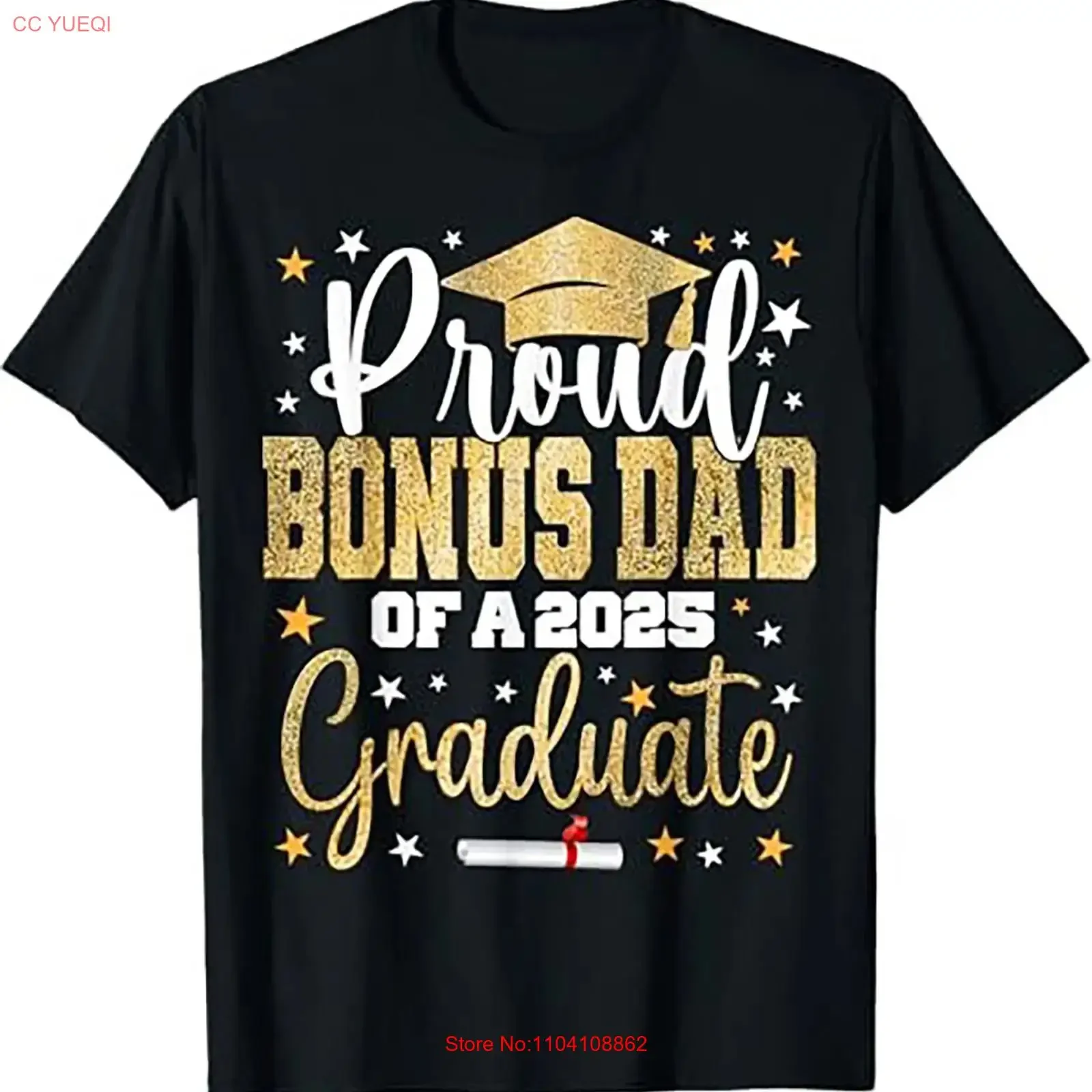 Proud Bonus Dad of a 2025 Graduate Class Senior Graduation T Shirt vintage Washed designer clothes Comfortable Slightly homme