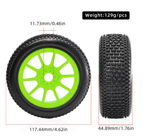 4pcs 117mm 1/8 RC Off-Road Buggy Tires Wheel 17mm Hex for ARRMA Typhon Talion  Redcat Team Losi Kyosho HPI WR8 HSP RC Car