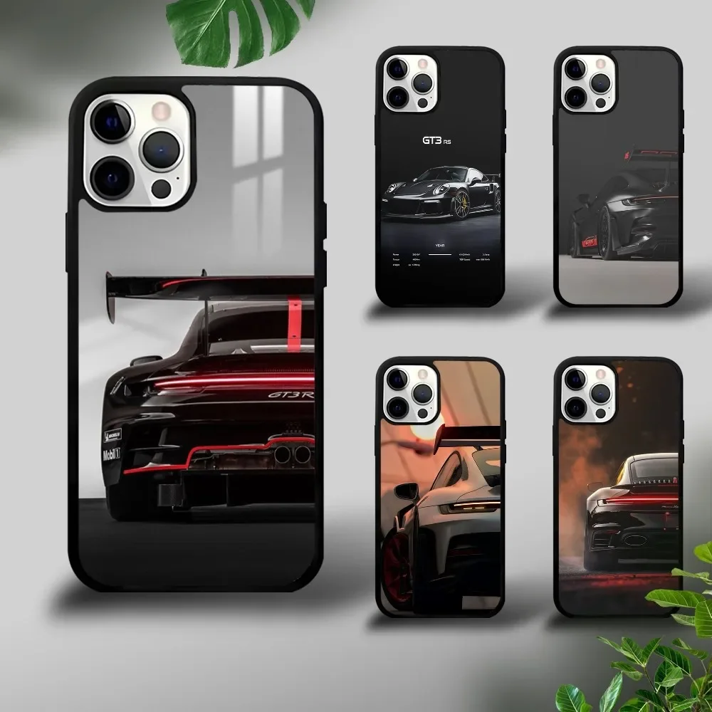 Sports GT3-RS Supercar-911 Phone Case For iPhone 15 14 13 12 11 Pro Max Plus Mini Luxury Mirror Hard Funda