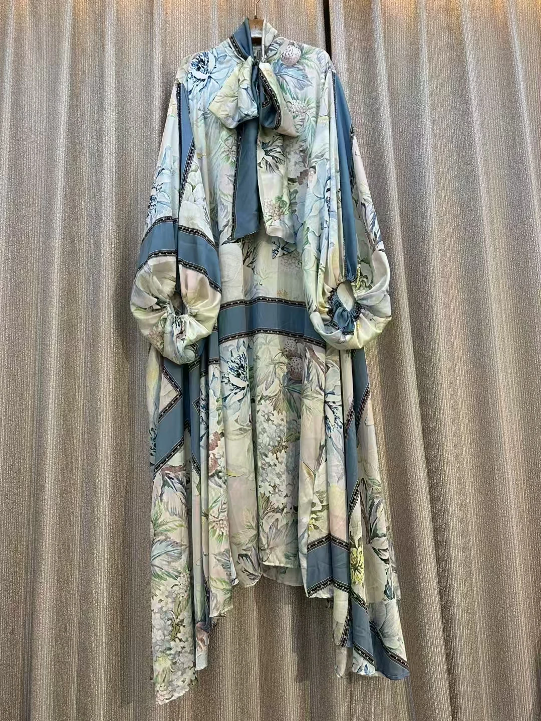 

Ретро-дизайн, новое женское модное элегантное осеннее повседневное свободное платье с длинным рукавом и принтом, женское шикарное вечернее платье макси с высокой талией ﻿