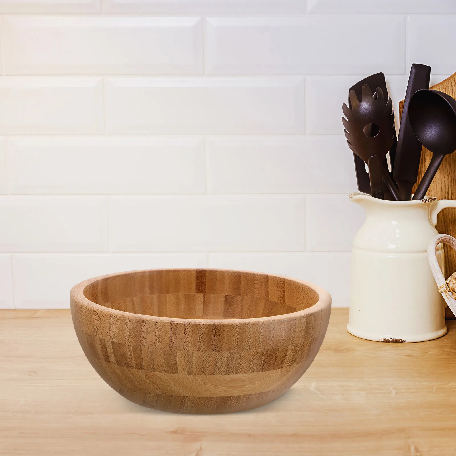 

Bamboo Wooden Bowl for Salad Fruit Mixing Kitchen Large Wood Bowl Wooden Bowls Salad Fruit Bowls Japanese Facial Mask Household