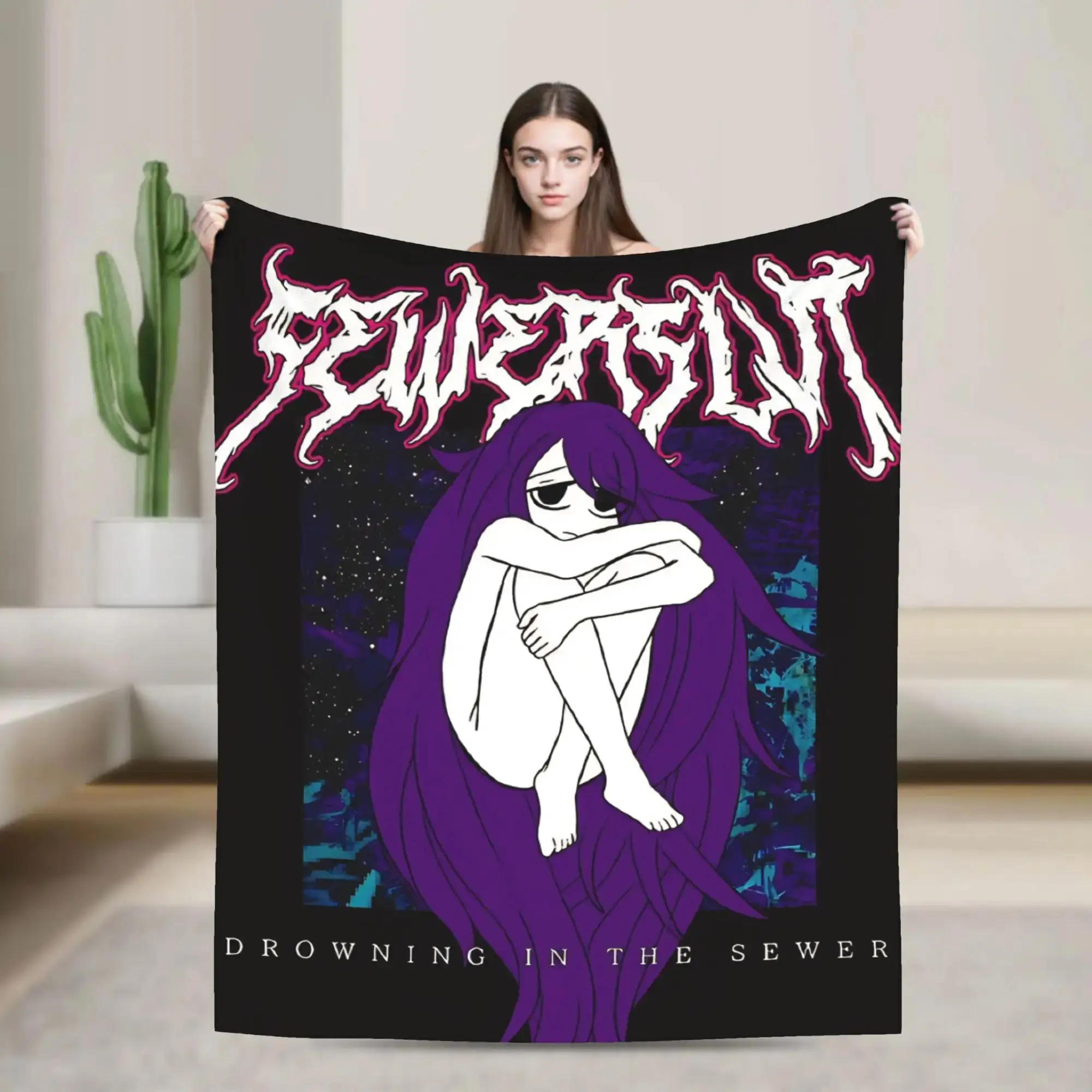 

Плюшевый плед Sewerslvt Drowning in the Sewer Blanket: Мягкий, теплый, забавный, для кровати, дивана, кемпинга, фланелевое покрывало