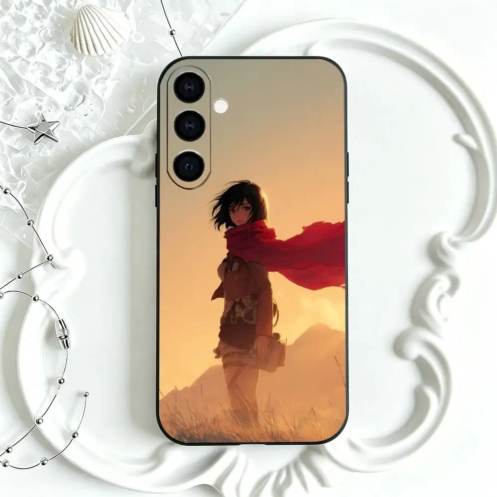 Mikasa Ackerman Attack on Titan Phone Case For Samsung Galaxy A73,A72,A71,A70,A53,A52,A51,Soft Silicone Black Cover