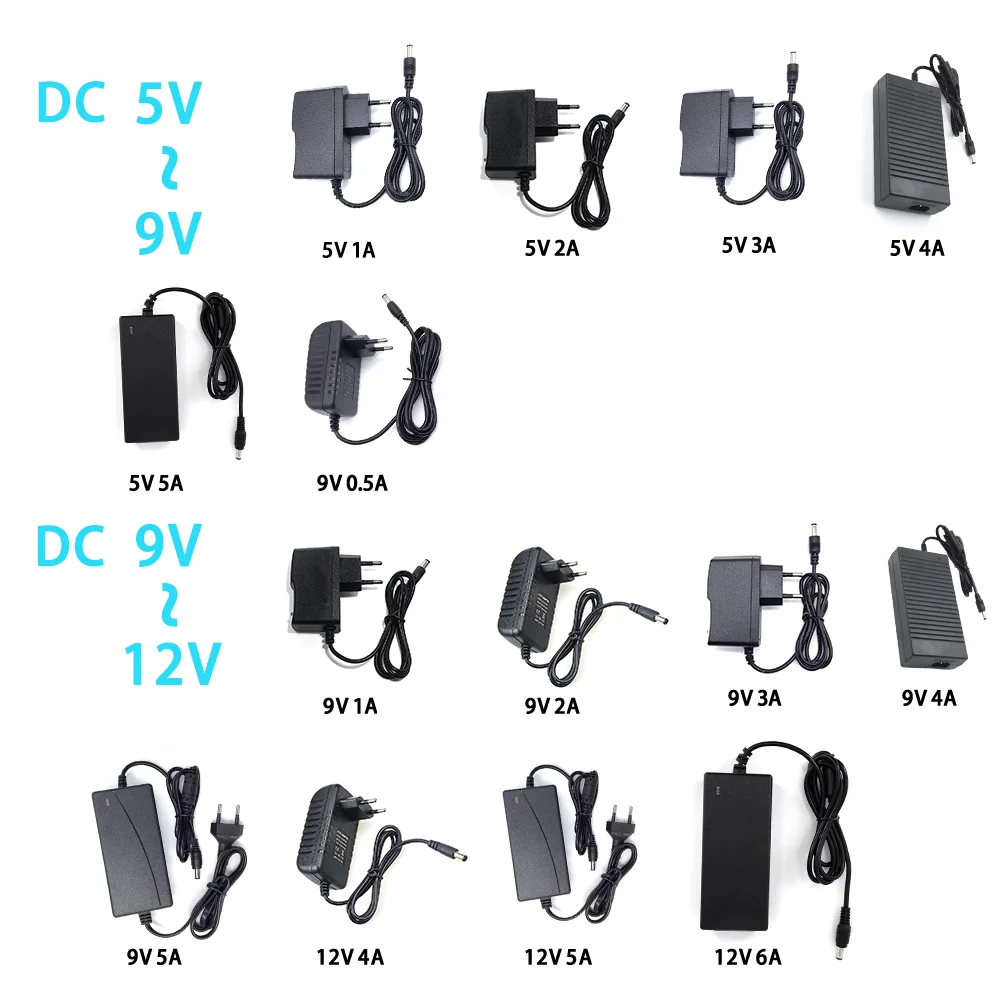 Adattatore di alimentazione AC DC 5V 9V 12V 24V 1A 2A 3A 4A 5A 6A 7A 8A 9A 10A caricatore universale da 220V a 12V per Driver LED WiFi CCTV