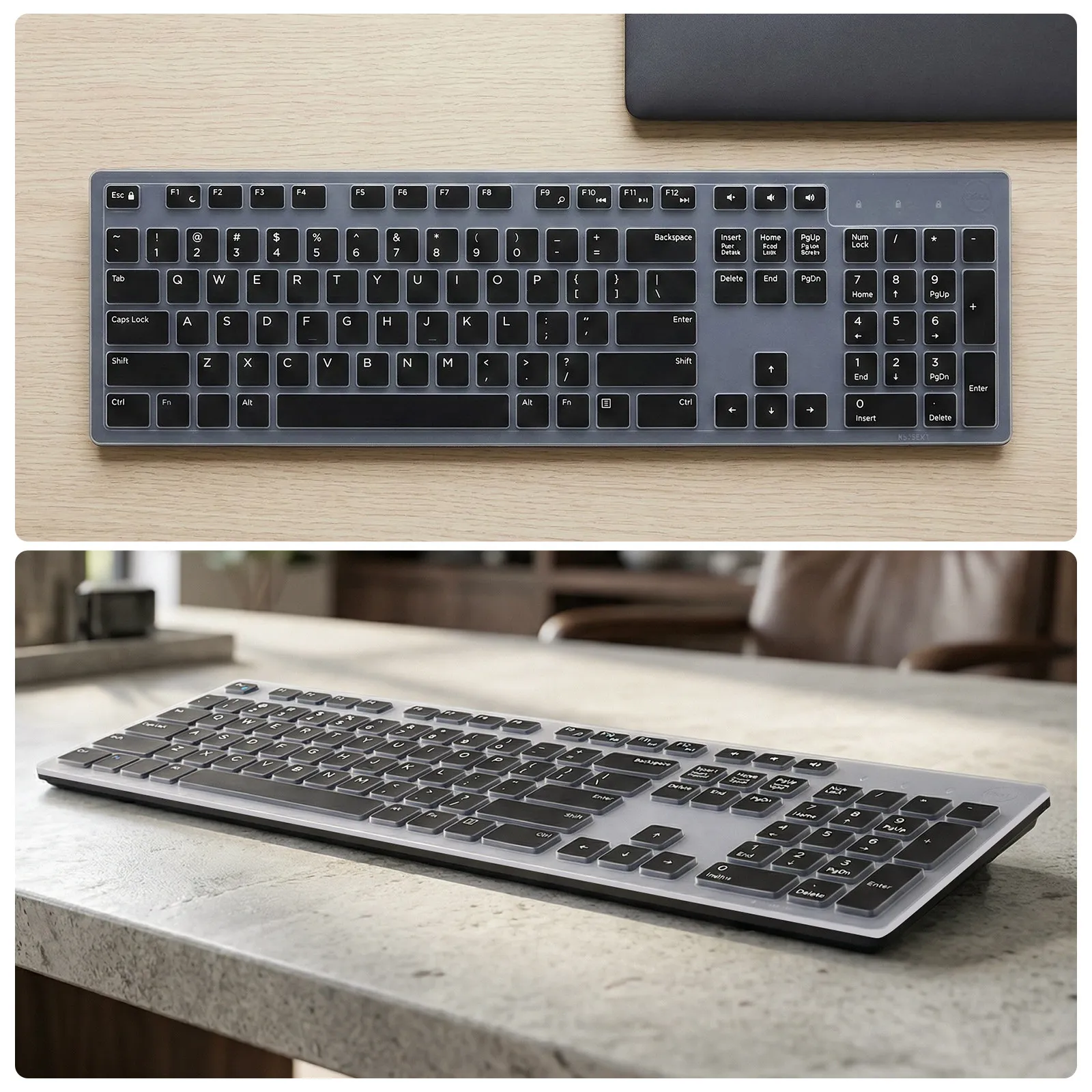 1Pcs Silicone Waterproof Ultra Thin Silicone Keyboard Covers For Student Dust Kb216 Km636 Protective