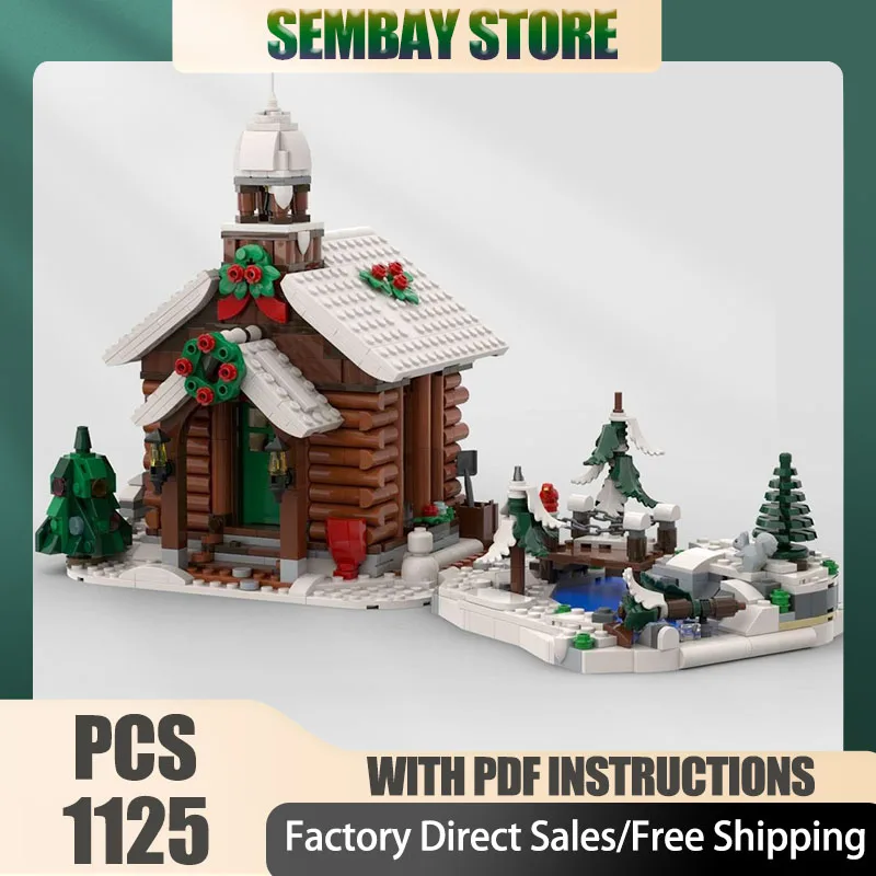 

Городской вид на улицу Moc, строительные кирпичи, модульная часовня по реке, модель, технологические блоки, рождественские игрушки «сделай сам», строительные подарки