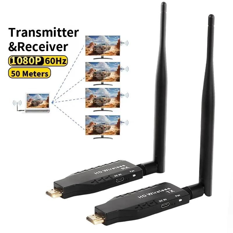 150M Wireless Wifi HDMI Extender Video Transmitter and Receiver TV Stick Display Adapter 1080P Share for PS4 PC To TV Monitor