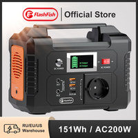 FF Flashfish E200 Portable Power Station 200W Solar Generator 151WH Battery AC DC Outdoor Camera Drone Power Supply Solar Charge