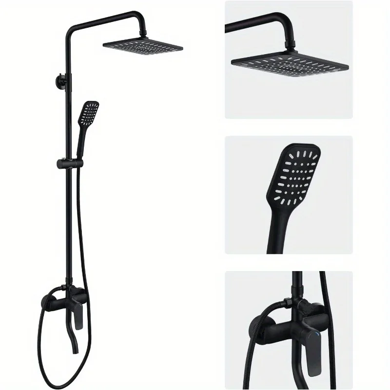 Langlebiges Hotel-High-End-Duschsystem mit Wasserhahn-Set, Messing, drei Modi, Badezimmer-Duschset