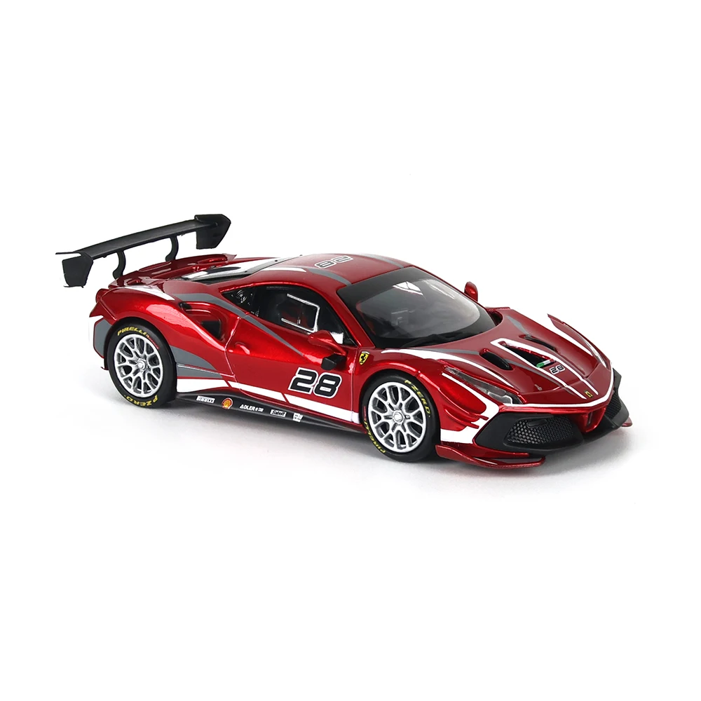 Bburago 1:43 Set Collection Ferrari 488 CHALLENGE EVO 2020 Alloy Luxury Vehicle Diecast Pull Back Cars Model Toy Collection Gift