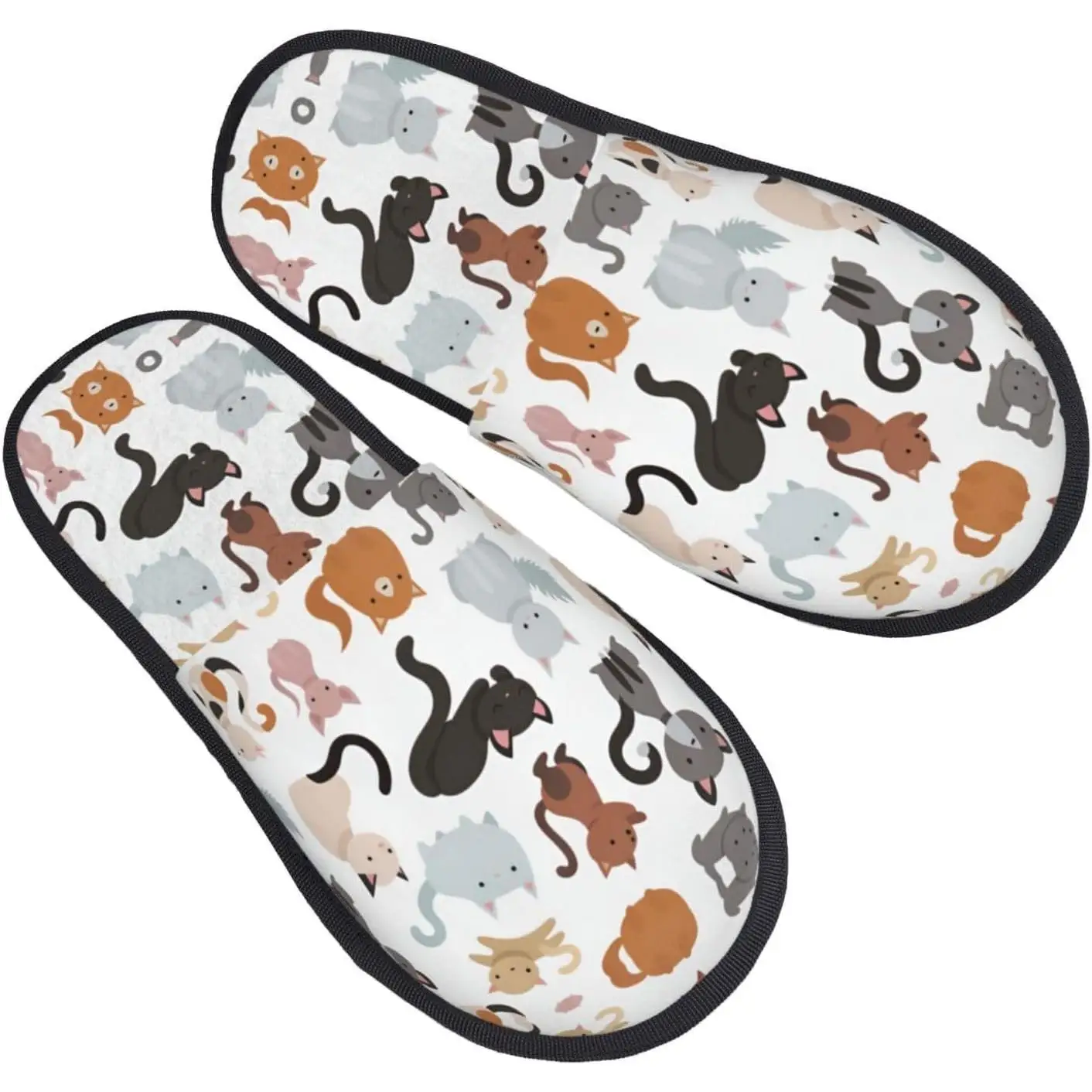 

Осенне-зимние нечеткие тапочки с принтом кота, удобная домашняя обувь, портативная обувь для путешествий в отеле, подарки для женщин и мужчин