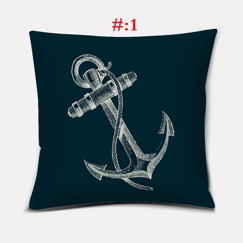 Anchor nautical series printed square home decoration pillowcase (45cm * 45cm)