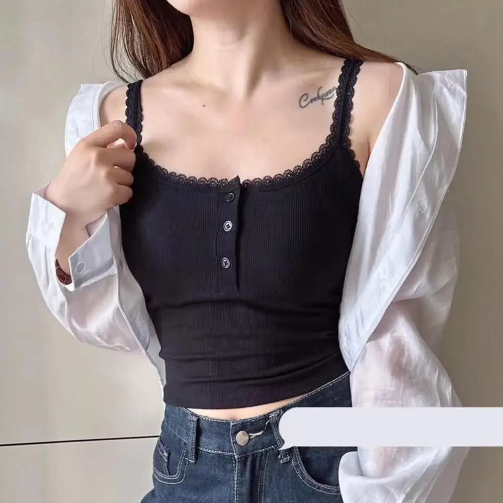 

Женская внутренняя одежда со встроенной чашкой, верхняя одежда, цельный нагрудник с квадратным воротником, кружевная отделка, автономные женские топы на груди