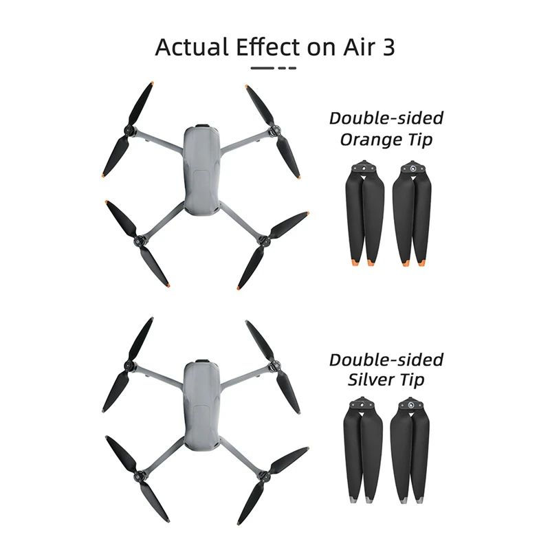 2 قطعة لـ DJI Air 3 المروحة 8747F الصامتة للحد من الضوضاء متعددة الوظائف المحمولة الإفراج السريع المجاذيف استبدال الفضة