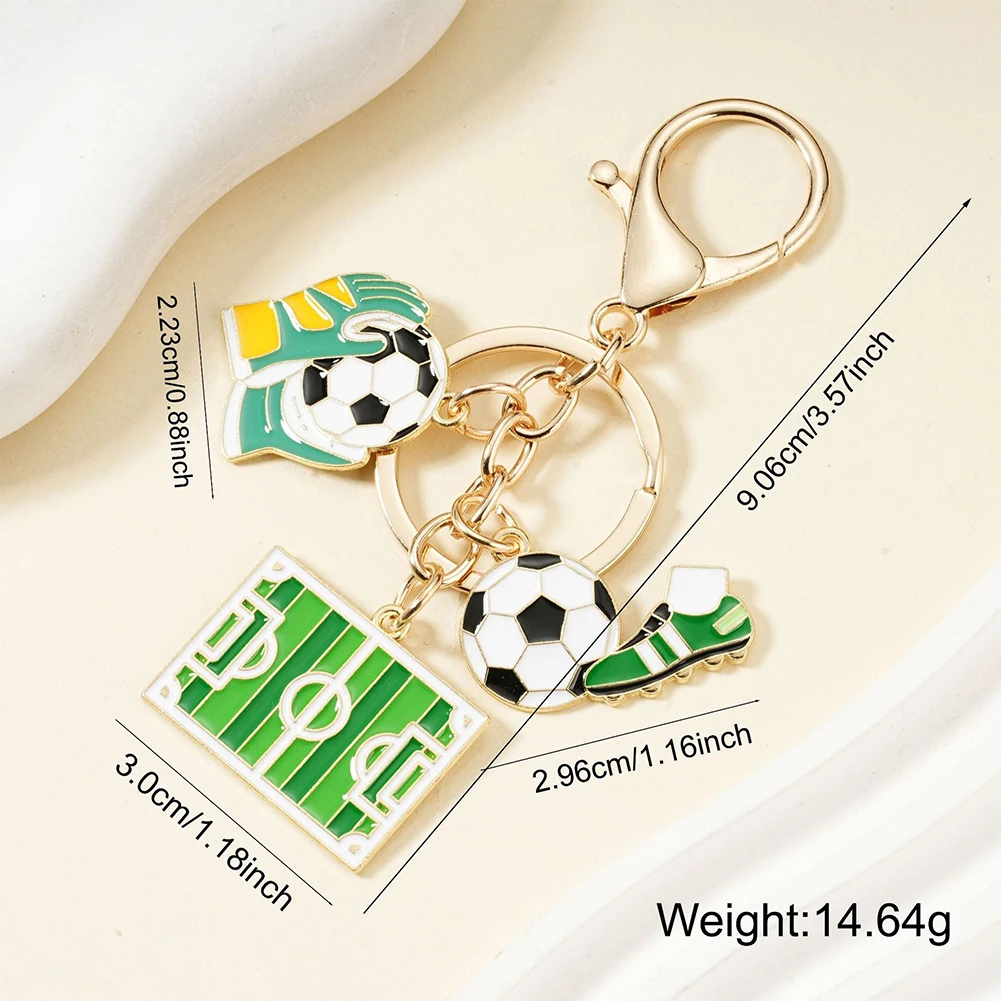 Keychain With Soccer Charms Keychain Team for souvenir Accessory 9.06cm 3.57 Inches Football Charm Four Enamel Charms