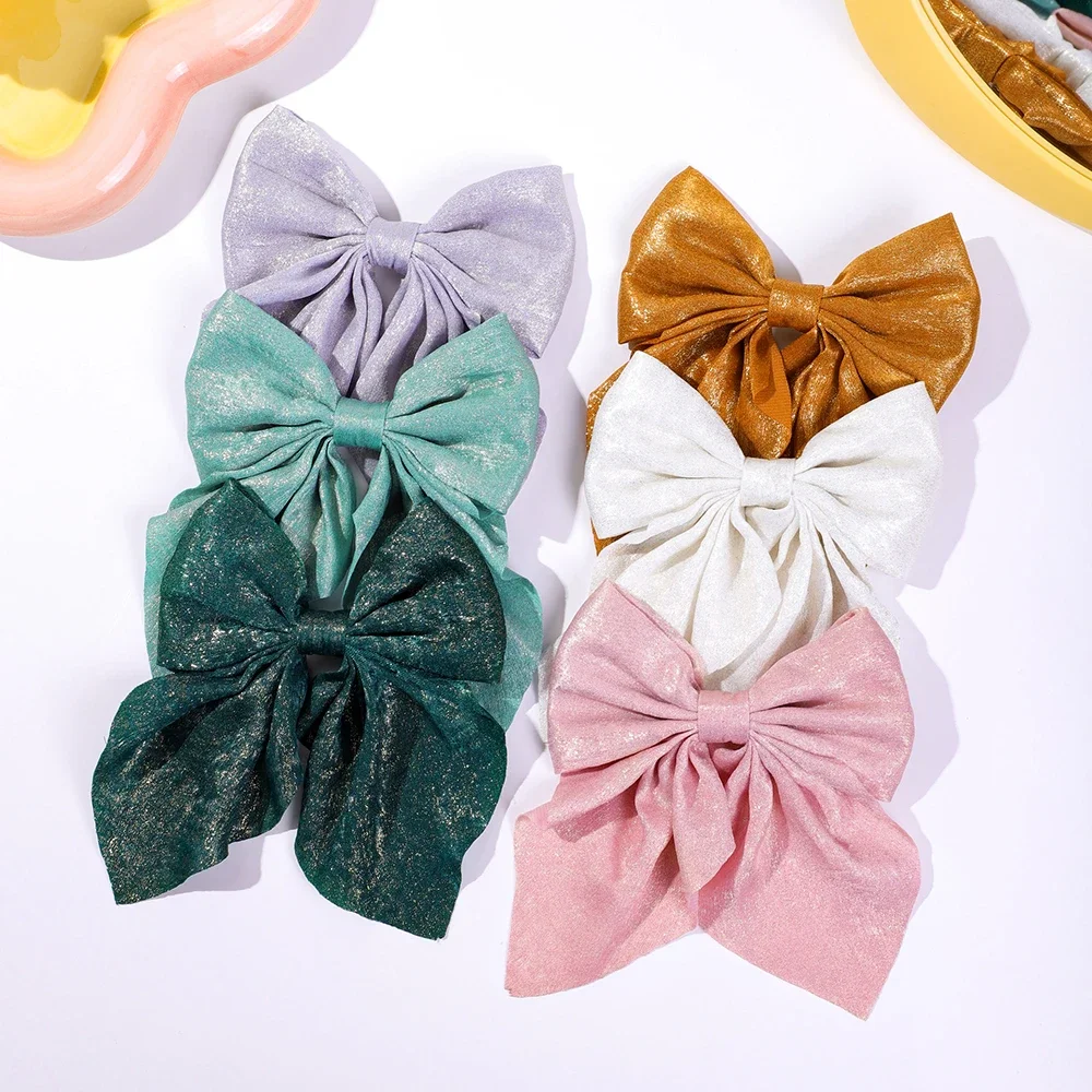 

Women Girls Sweet Bowknot Hair Clips Print Solid Color Bows Hairpins Ribbon Barrettes Duckbill Clip Headwear Hair Accessories