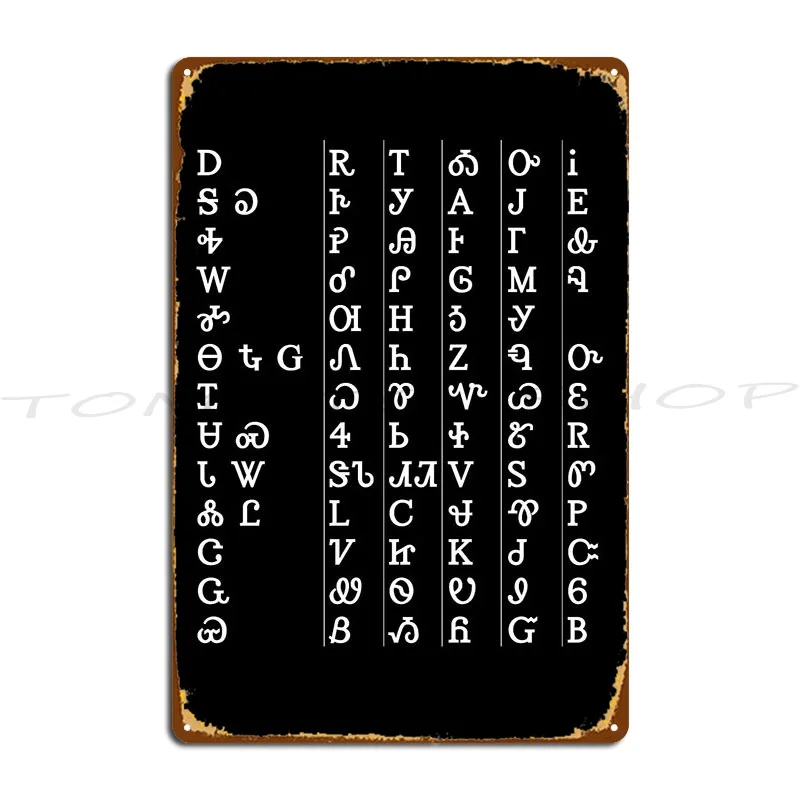 Ethiopian Alphabet Amharic The Ethiopian Alphabet Fidel Metal Sign Wall Cave Designing Pub Bar Cave Character  Tin Sign Poster